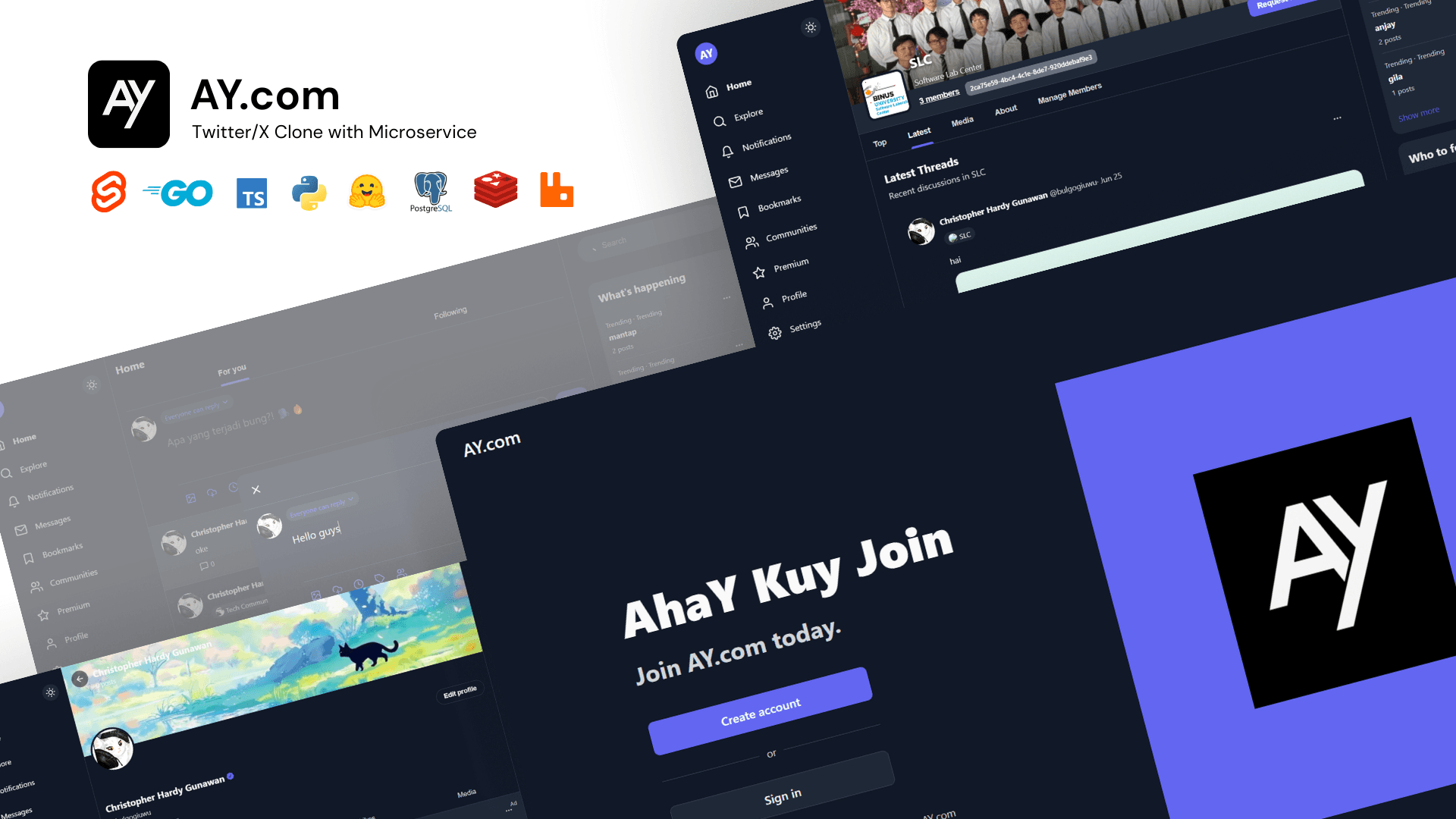 AY.com — Twitter/X Clone with Microservices